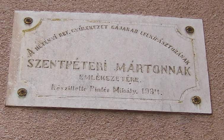 Szentpéteri Márton-emléktábla