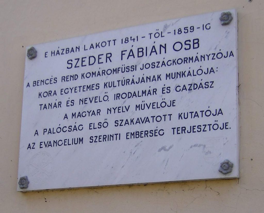 Szeder Fábián-emléktábla
