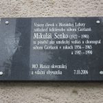 Mikuláš Senko-emléktábla