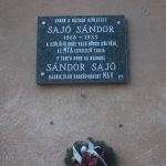 Sandor Sajo memorial plaque