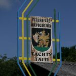 Welcome board with coat of arms