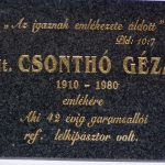 Vilmos Csontos memorial plaque