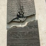 Holocaust monument and memorial plaque